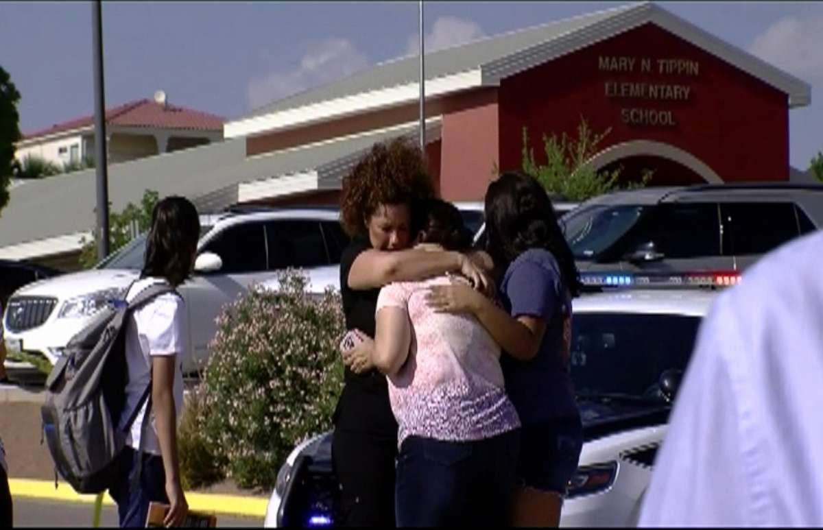 PHOTO: A mother was struck and killed by a car while trying to save students outside an elementary school in El Paso, Texas, Aug. 13, 2018.