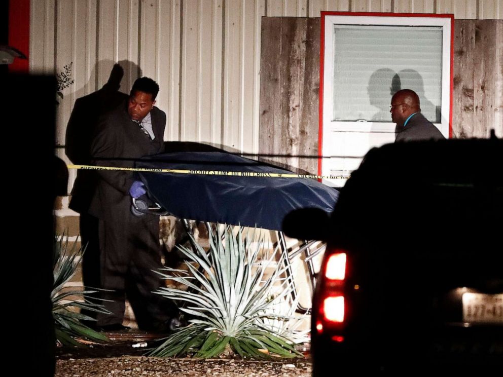 PHOTO: Bodies are removed from the Party Venue after a shooting in Greenville, Texas, Oct. 27, 2019.