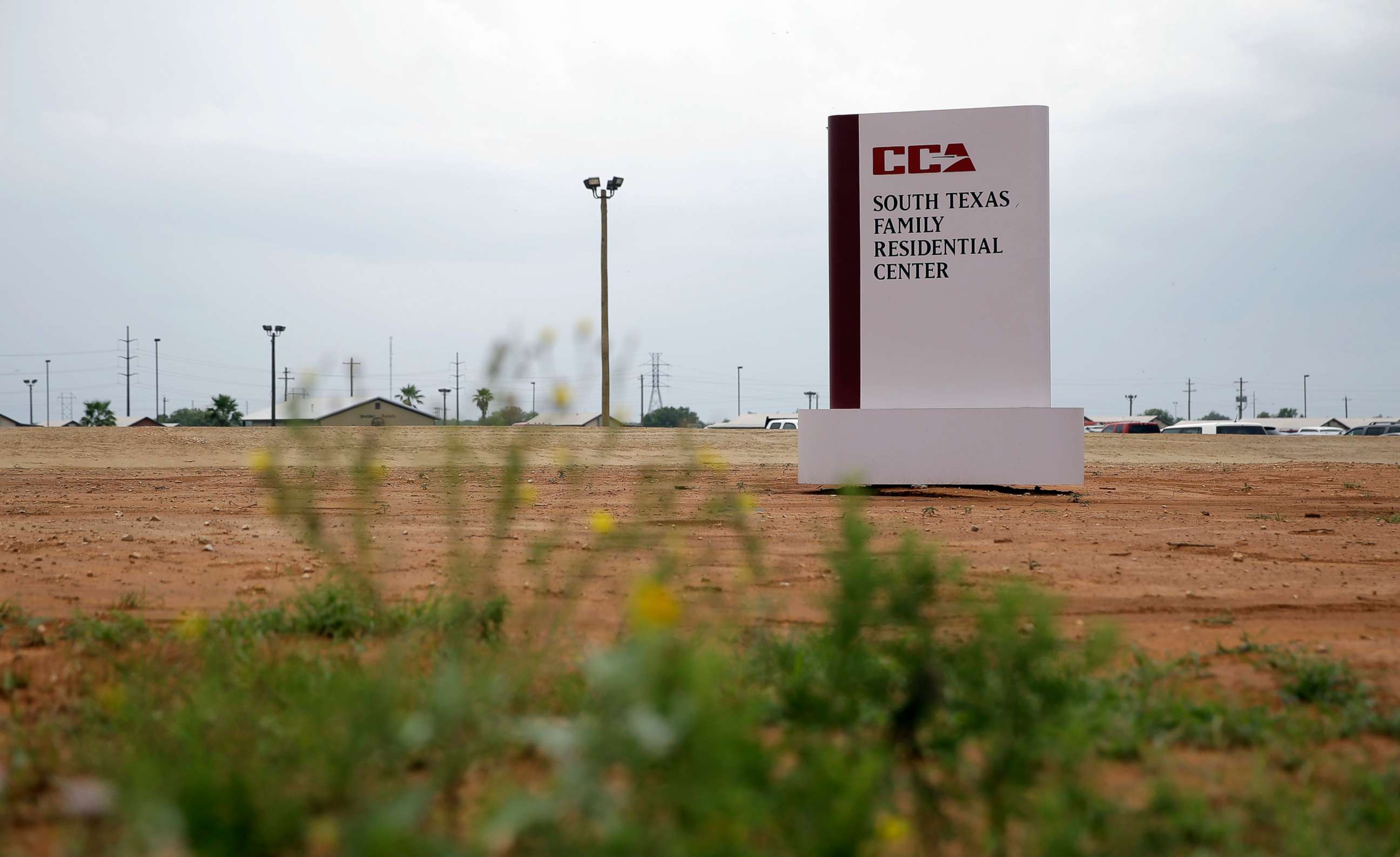 PHOTO: The sign to the entrance of the South Texas Family Residential Center in Dilley, Texas, is seen June 30, 2015.
