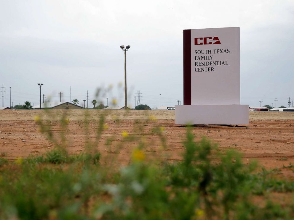 PHOTO: The sign to the entrance of the South Texas Family Residential Center in Dilley, Texas, is seen June 30, 2015.