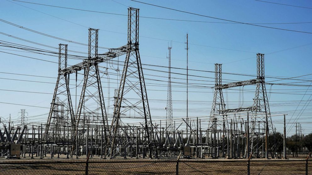 PHOTO: An electrical substation is seen after winter weather caused electricity blackouts in Houston, Texas, Feb. 20, 2021.