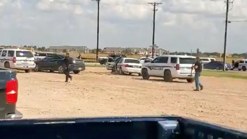 PHOTO: Police arrive at Cinergy Odessa cinema following a shooting in Odessa, Texas, in this still image taken from a social media video posted on Aug. 31, 2019.
