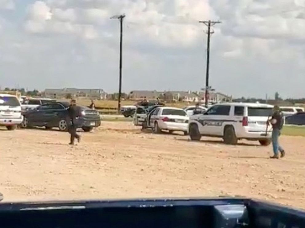 PHOTO: Police arrive at Cinergy Odessa cinema following a shooting in Odessa, Texas, in this still image taken from a social media video posted on Aug. 31, 2019.