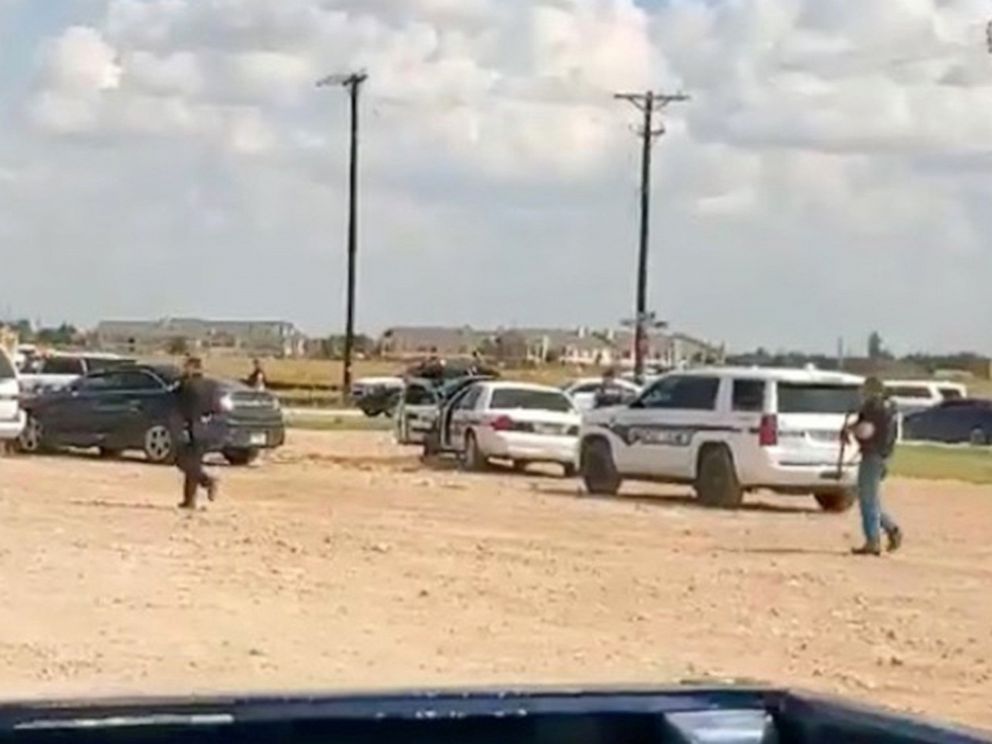 PHOTO: Police arrive at Cinergy Odessa cinema following a shooting in Odessa, Texas, in this still image taken from a social media video posted on Aug. 31, 2019.