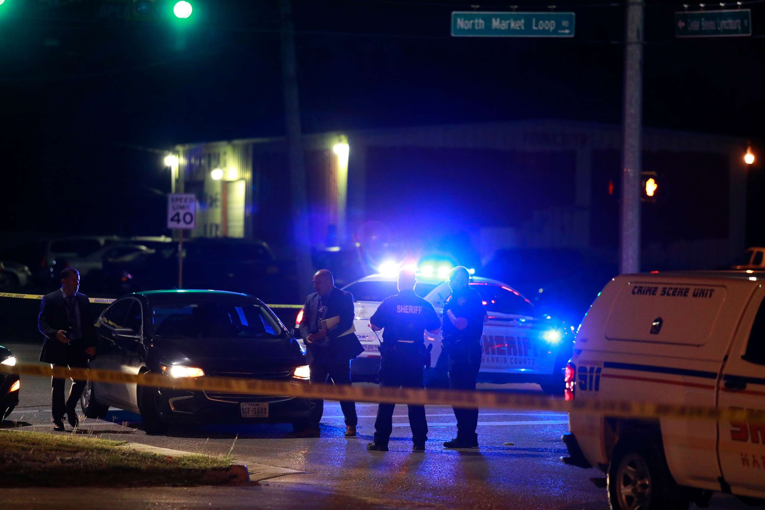 PHOTO: Police arrive at the crime scene of shooting Near Houston, Baytown, Texas, Dec. 12, 2021.