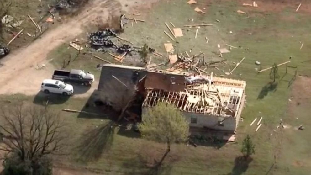 PHOTO: In this screen grab from a video, damage is shown in North Texas from the storm that came through the area on April 4, 2022.