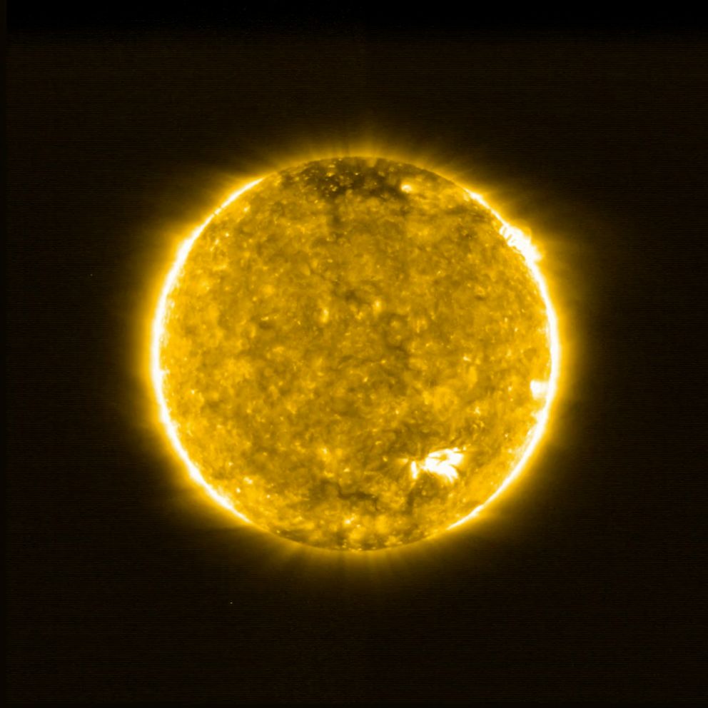 PHOTO: This image, provided by the European Space Agency (ESA), July 16, 2020, shows the Sun, taken by the ESA's Solar Orbiter spacecraft.