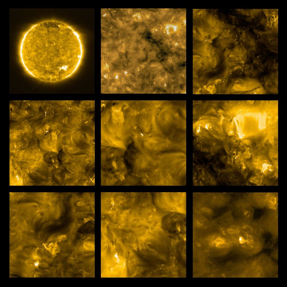 PHOTO: A composite image taken by the Solar Orbiter shows the first images of the Sun.