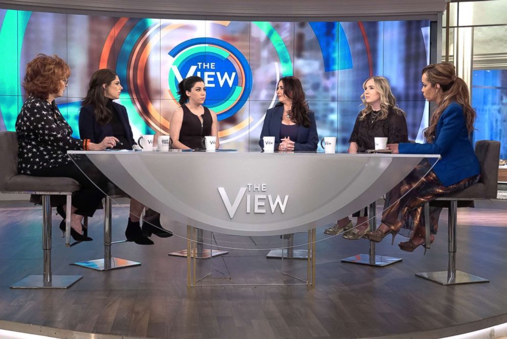 PHOTO: Rayka Zehtabchi, Melissa Berton and Claire Sliney with "The View" co-hosts on Mar. 8, 2019.
