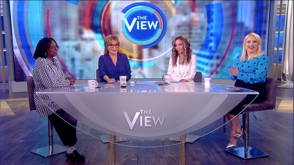 PHOTO: "The View" co-hosts Whoopi Goldberg, Joy Behar, Sunny Hostin, and Meghan McCain share their results from using an age-filter on their photos, July 17, 2019.