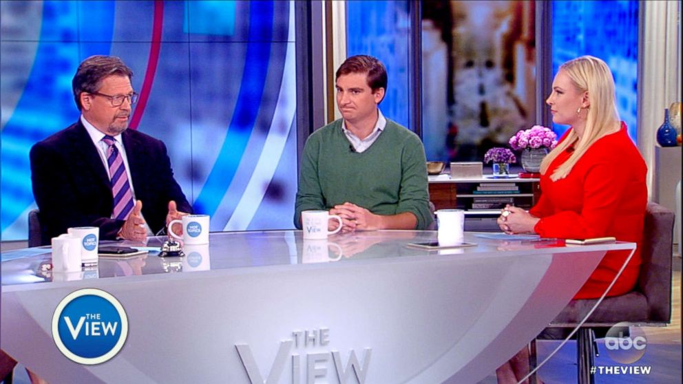 PHOTO: Mark Salter and Teddy Kunhardt appear on"The View," with co-host Meghan McCain May 21, 2018.