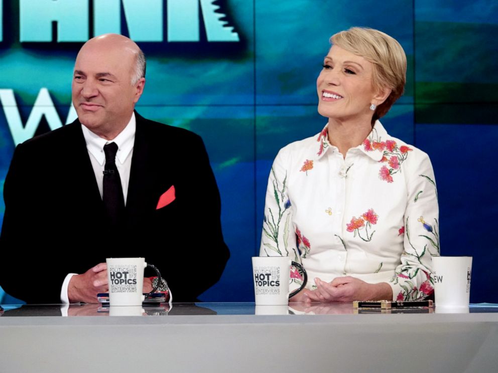 PHOTO: Shark Tank investors Kevin OLeary and Barbara Corcoran discuss Elizabeth Holmes on The View, April 11, 2019.