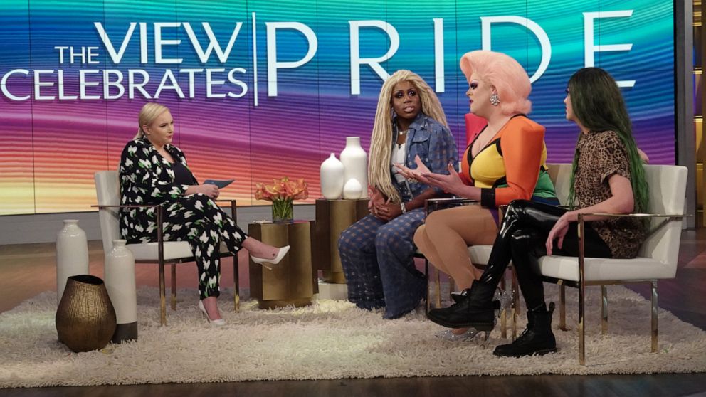 "The View" and co-host Meghan McCain celebrate Pride Month by sitting down with "RuPaul's Drag Race" stars Monet X Change, Nina West, and Adore Delano on June 11, 2019.