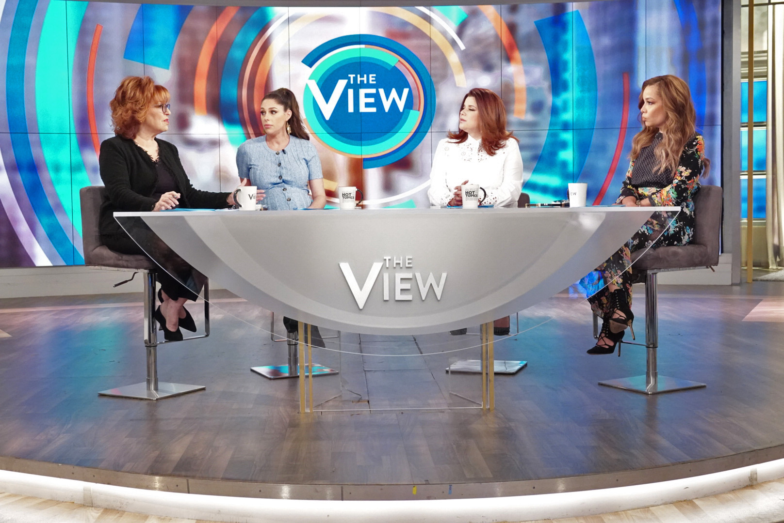 PHOTO: Joy Behar, Abby Huntaman, Ana Navarro, and Sunny Hostin discuss presidential candidates' policy versus personality on "The View" Monday, Mar. 11, 2019.