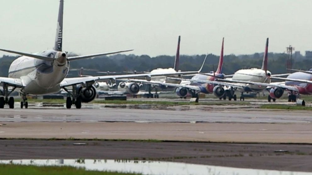 PHOTO: Airplanes await departure at Hartsfield–Jackson Atlanta International Airport in Atlanta.