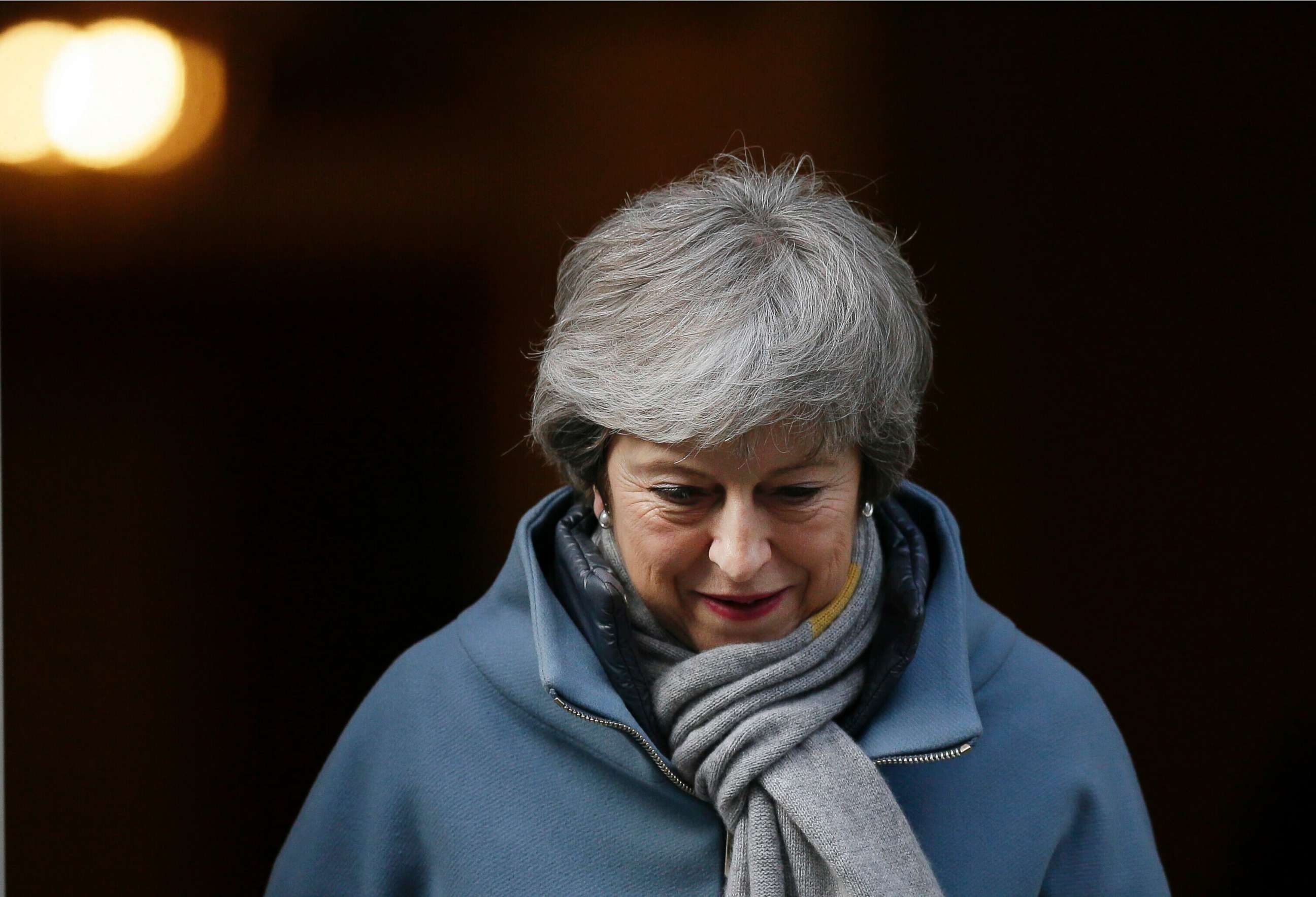 PHOTO: Britain's Prime Minister Theresa May leaves 10 Downing street in London, March 14, 2019.