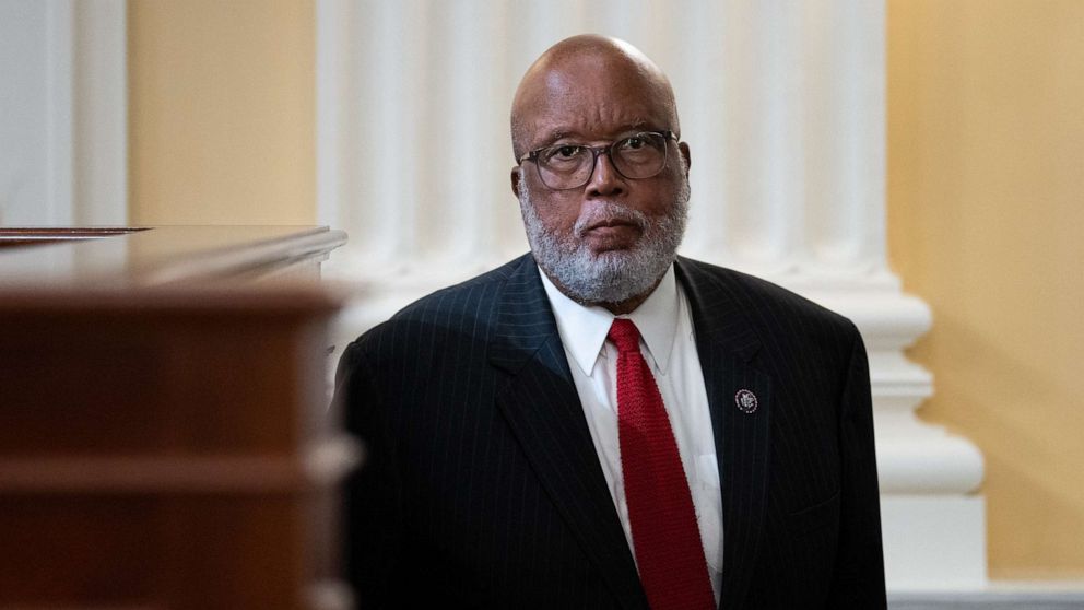 PHOTO: Chairman Bennie Thompson returns to the hearing room after a break during the Select Committee to Investigate the January 6th Attack on the U.S. Capitol hearing in Washington, D.C., June 16, 2022.
