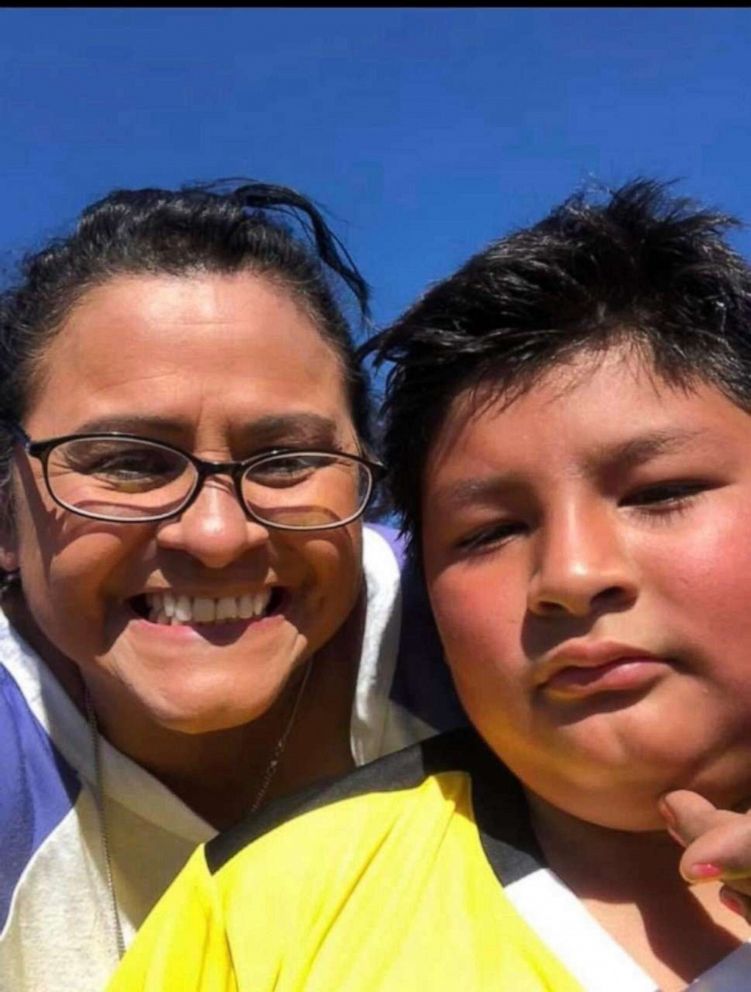 PHOTO: Xavier Lopez, right, with his grandmother, Amelia Sandoval, in an undated family photo.