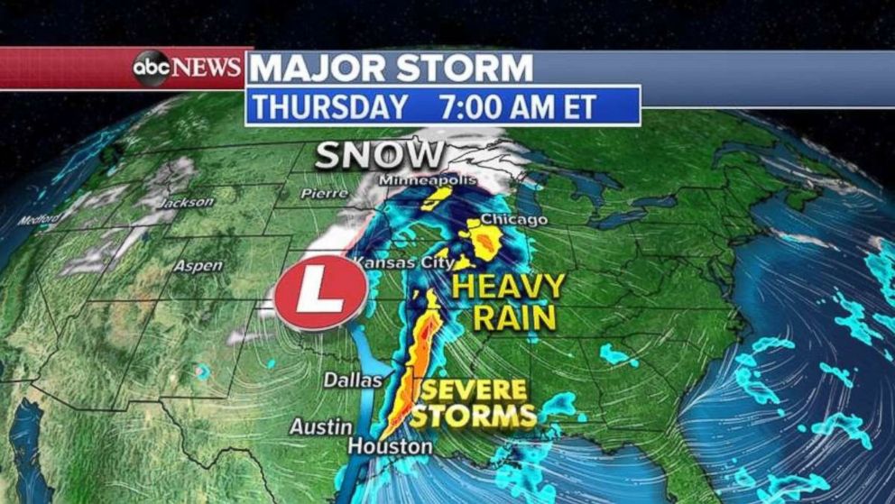 PHOTO: Severe storms are possible along the Gulf Coast on Thursday morning.