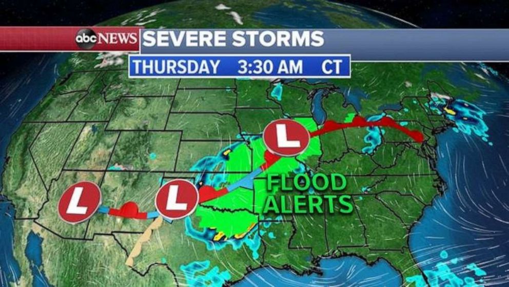 PHOTO: Flood Alerts Spread From Texas To Michigan On Thursday.