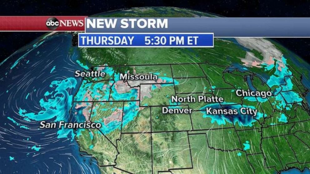 PHOTO: A new storm will move into the Plains on Thursday.