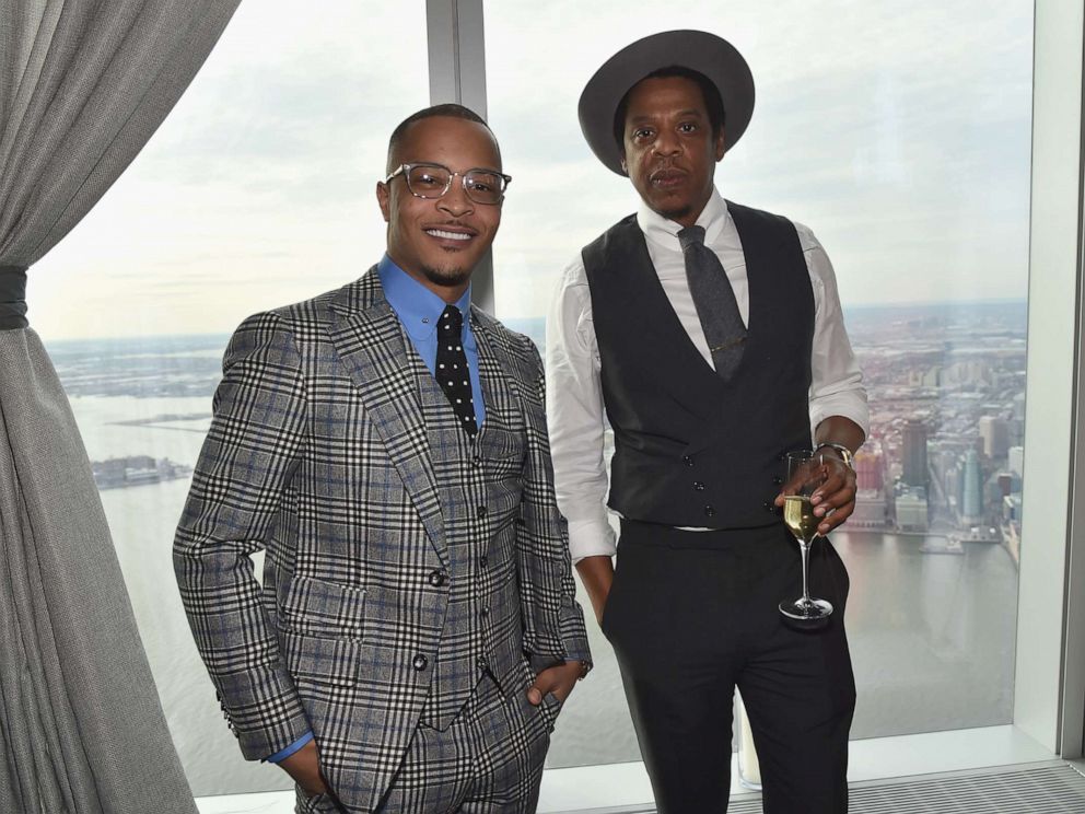 PHOTO: T.I. and Jay-Z attend Roc Nation THE BRUNCH at One World Observatory on Jan. 27, 2018 in New York City.