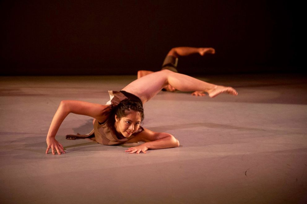 PHOTO: Tiffany Lau performs with the Harvard-Radcliffe Modern Dance Company, November 2015. 