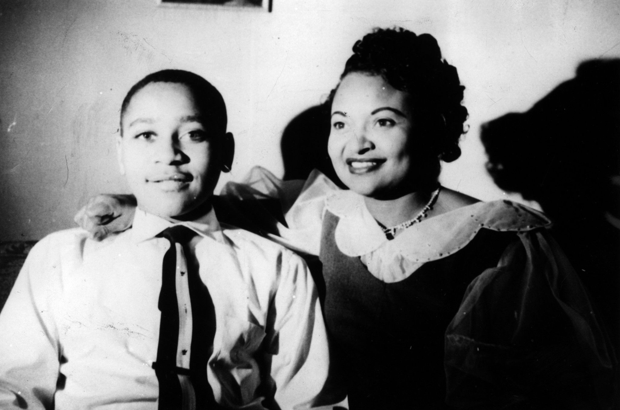 PHOTO:Emmett Louis Till, 14, with his mother, Mamie Till-Mobley, at home in Chicago, July 25, 1941. 