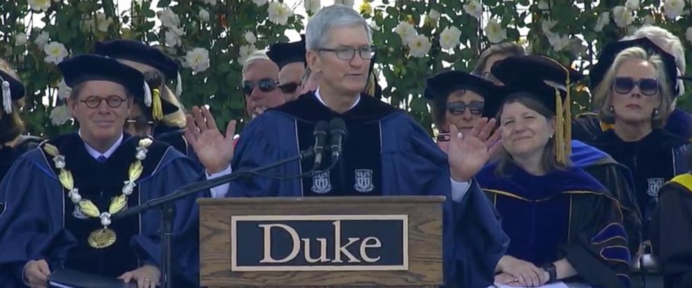 Tim Cook invokes Parkland High School students, #MeToo movement in Duke ...