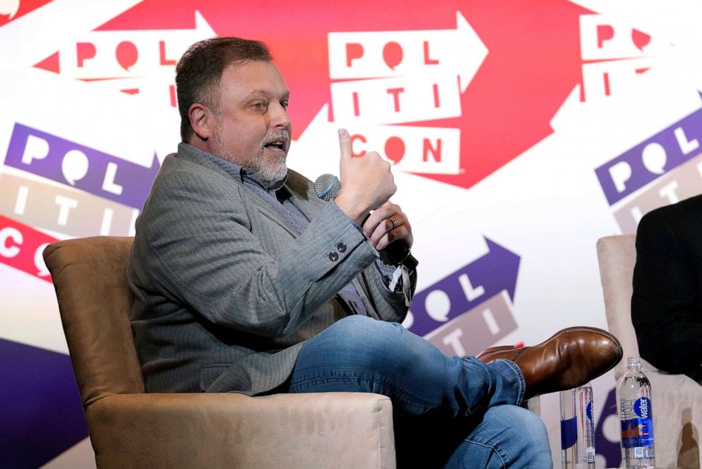 PHOTO: In this Oct. 26, 2019, file photo, Tim Wise speaks onstage during the 2019 Politicon at Music City Center in Nashville.