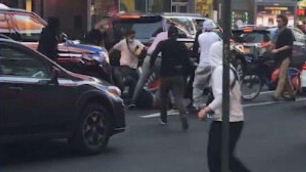 PHOTO: In this screen grab taken from a video, Joseph Borgen is attacked near Times Square, in New York, on May 20, 2021.