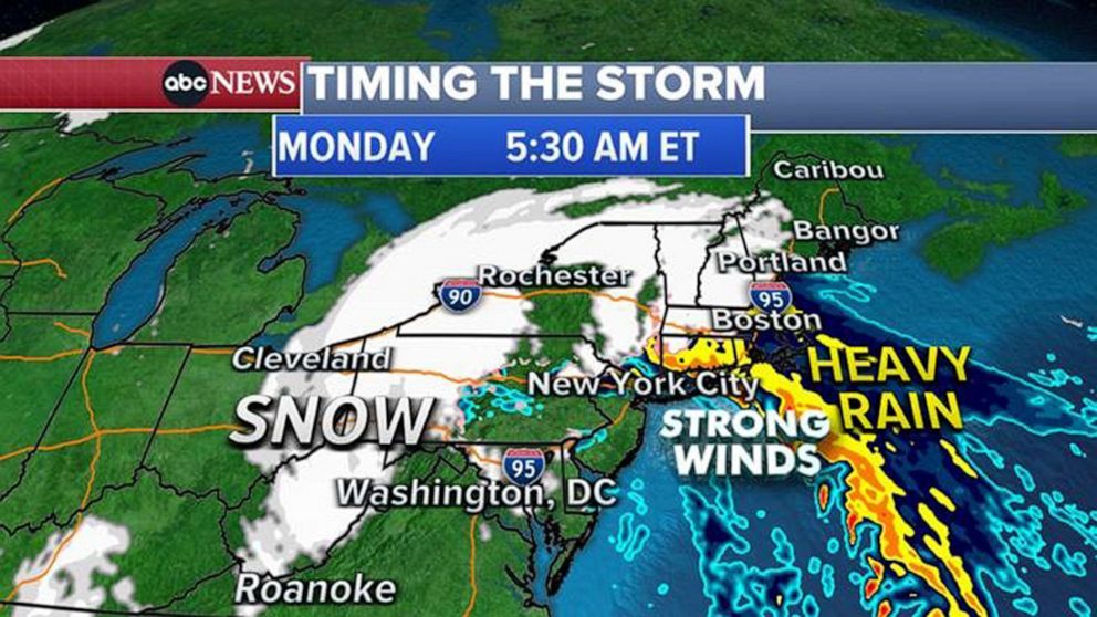 PHOTO: The storm is forecast to reach New England by morning on Jan. 17, 2022.
