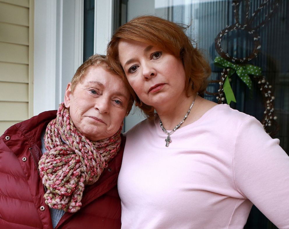 PHOTO: Alana Anderson, left, and daughter, Kara Jacobs, said they were devastated after the false news that Timmothy Pitzen may have been found, on April 4, 2019, in Antioch, Ill.