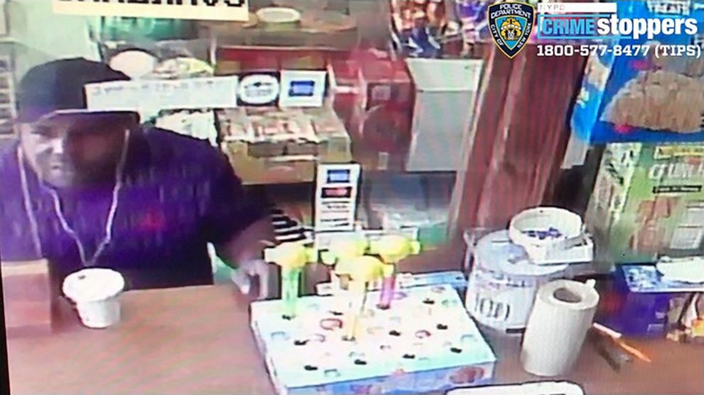 PHOTO: A man was captured on surveillance video stealing a tip jar from behind the counter of a store in New York, May 8, 2019.