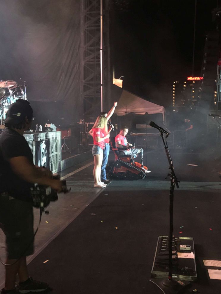 PHOTO:  Veteran on stage at a Toby Keith concert.