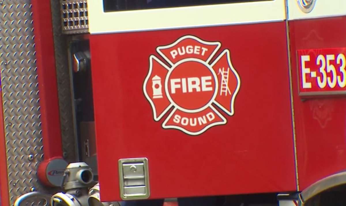 PHOTO: In this screen grab from a video, a fire truck is shown at the Tukwila fire station in Tukwila, Wash., on April 21, 2023.