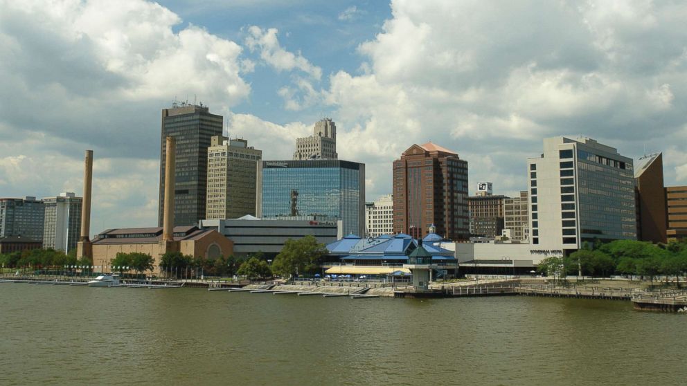 PHOTO: In this file photo dated Aug. 1, 2011, is the Maumee River and skyline of Toledo, Ohio. 