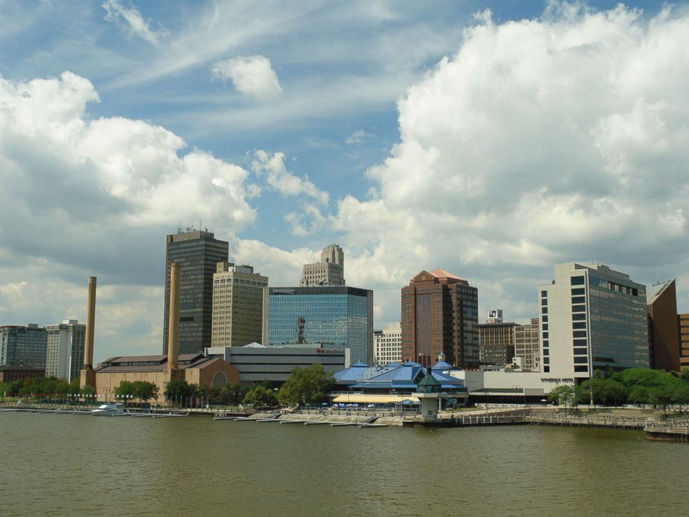 PHOTO: In this file photo dated Aug. 1, 2011, is the Maumee River and skyline of Toledo, Ohio. 