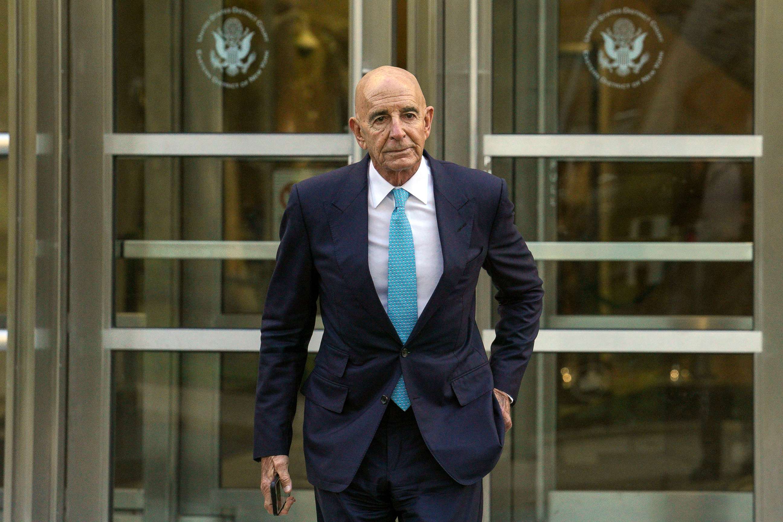 PHOTO: Tom Barrack exits Brooklyn Federal Court on Oct. 21, 2022, in New York.