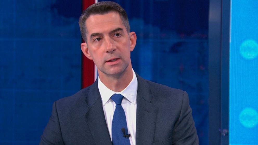 PHOTO: Sen. Tom Cotton speaks with ABC News while appearing on This Week, June 22, 2025.