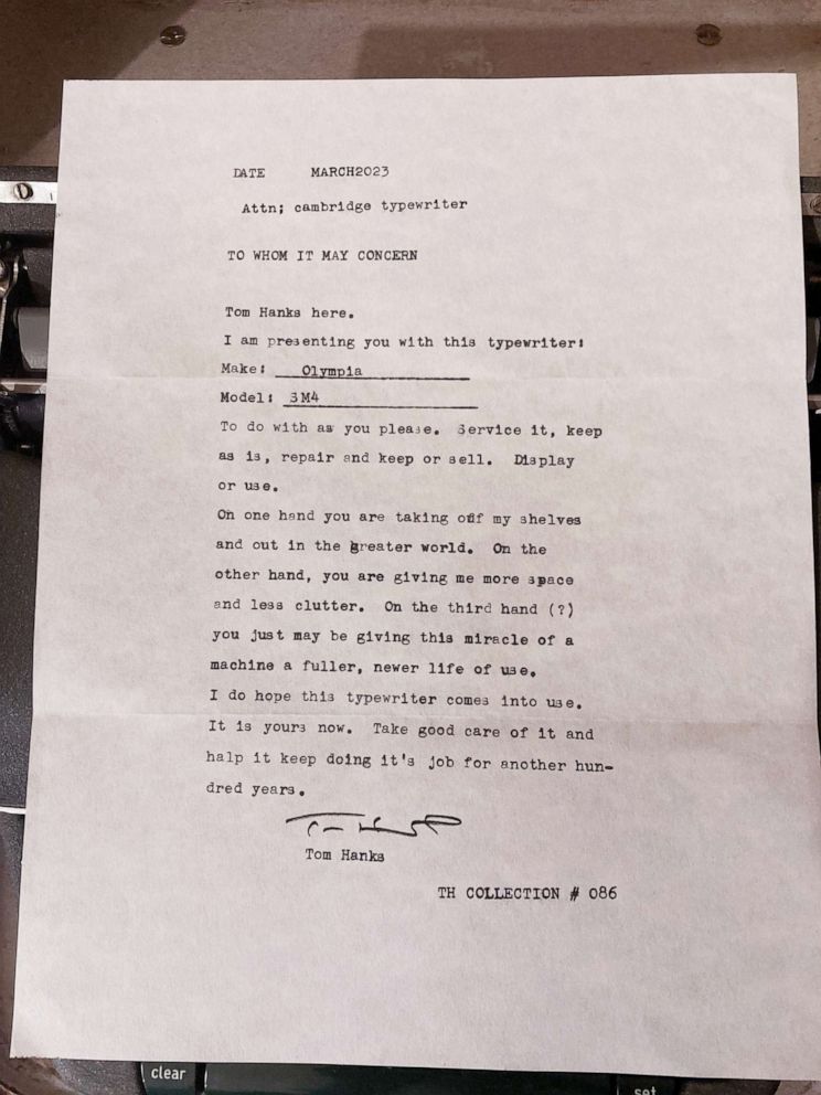 'I knew it was Tom Hanks': Mystery packages arrive at typewriter shops ...