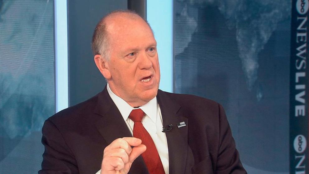 PHOTO: White House border czar Tom Homan speaks with ABC News, Feb. 6, 2025.