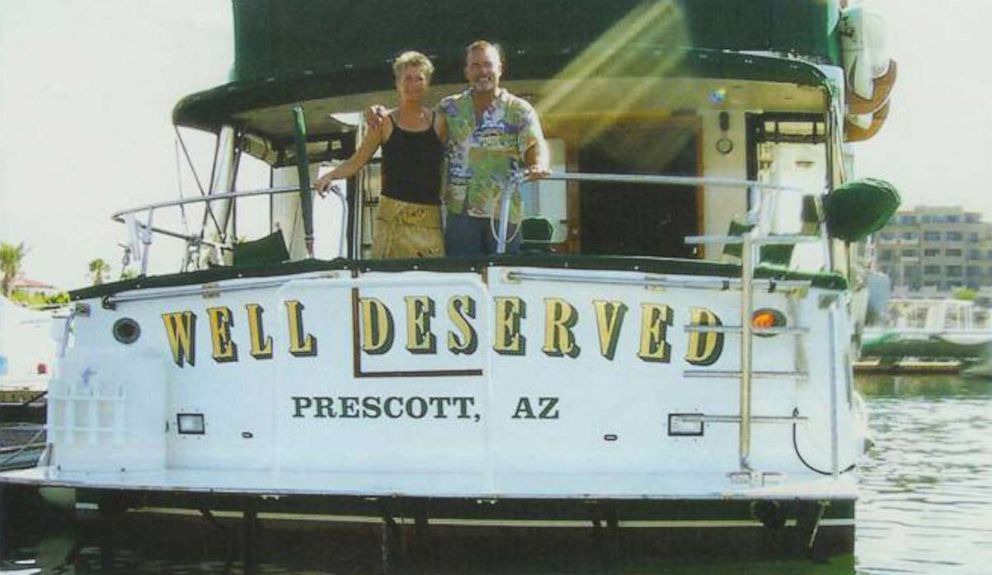 PHOTO: Tom and Jackie Hawks eventually bought a 55-foot trawler yacht for $300,000 and named it the “Well Deserved,” which their tight-knit circle of friends and family agreed was perfectly fitting.