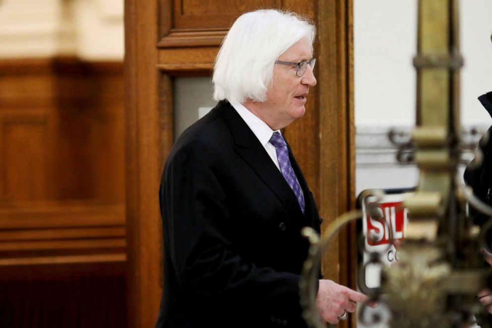 PHOTO: Tom Mesereau, lawyer for Bill Cosby, leaves the courtroom during the third day in Cosby's sexual assault case at the Montgomery County Courthouse, April 11, 2018, in Norristown, Penn.