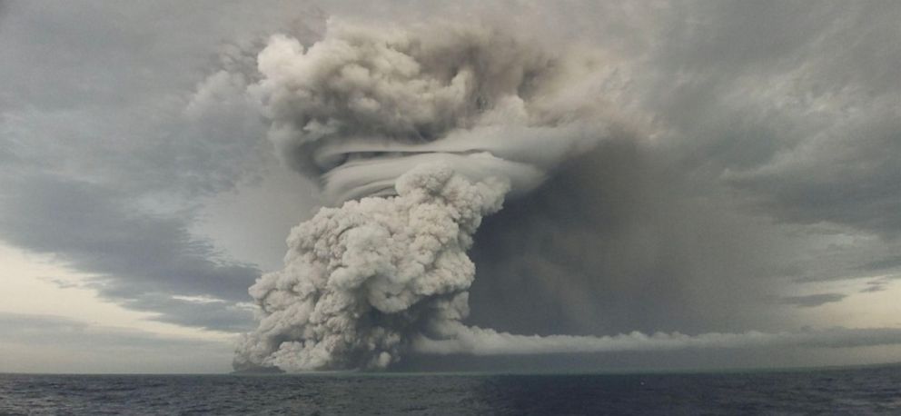 PHOTO: Powerful undersea volcano eruption in Tonga, Jan 14, 2022. 