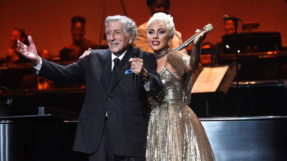 PHOTO: In this Aug. 5, 2021, file photo, Tony Bennett and Lady Gaga perform live at Radio City Music Hall in New York.