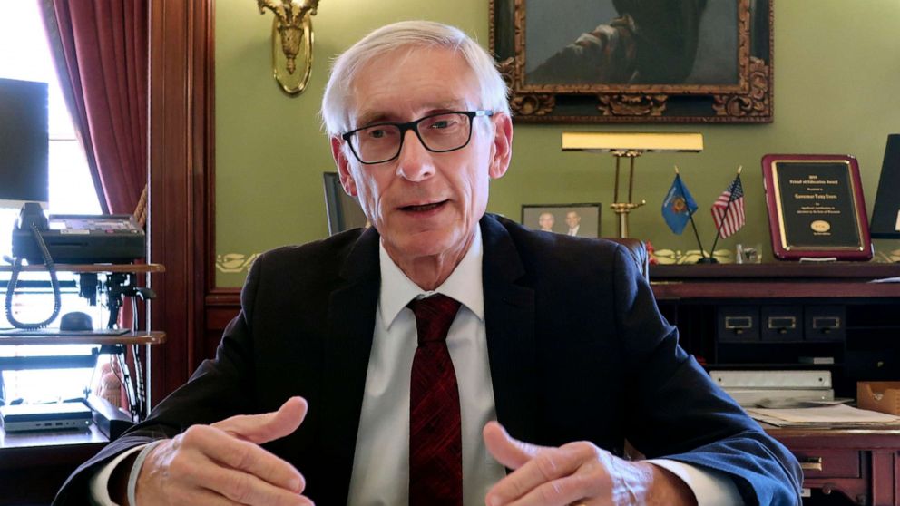 PHOTO: Wisconsin Gov. Tony Evers speaks during an interview in Madison, Wis., Dec. 4, 2019.