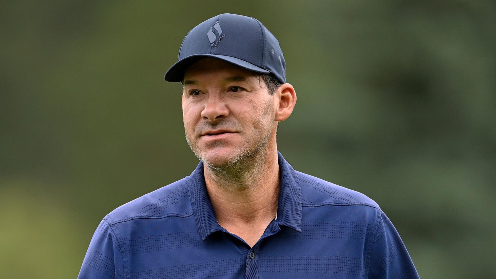 PHOTO: Tony Romo stands on the first green during the final round of the American Century Championship 2026, July 12, 2026 in Stateline, Nevada.