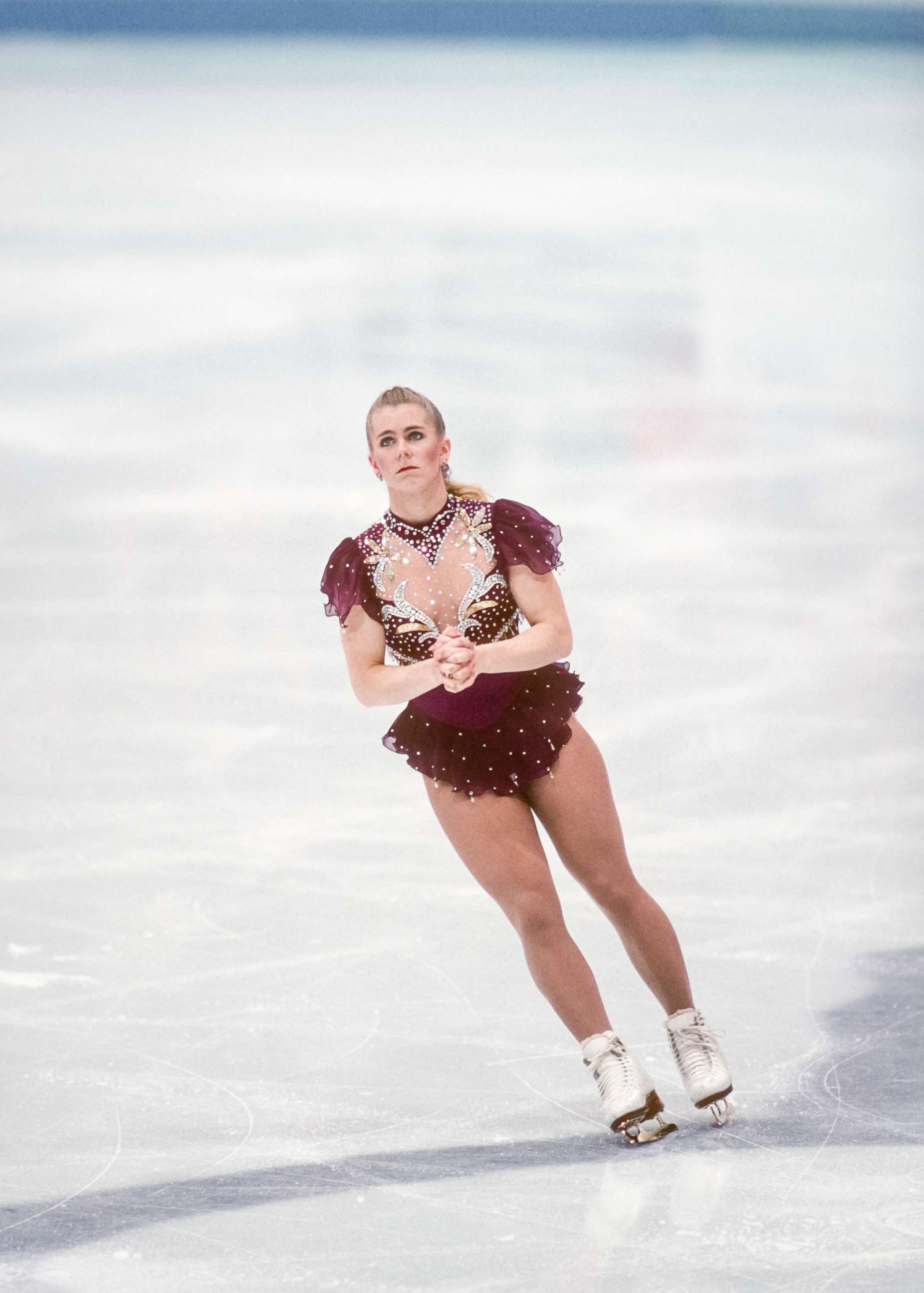 PHOTO: Tonya Harding of the USA competes in the Free Skate portion of the Women's Figure Skating competition of the 1994 Winter Olympics, Feb. 25, 1994, at the Hamar Olympic Hall in Lillehammer, Norway.