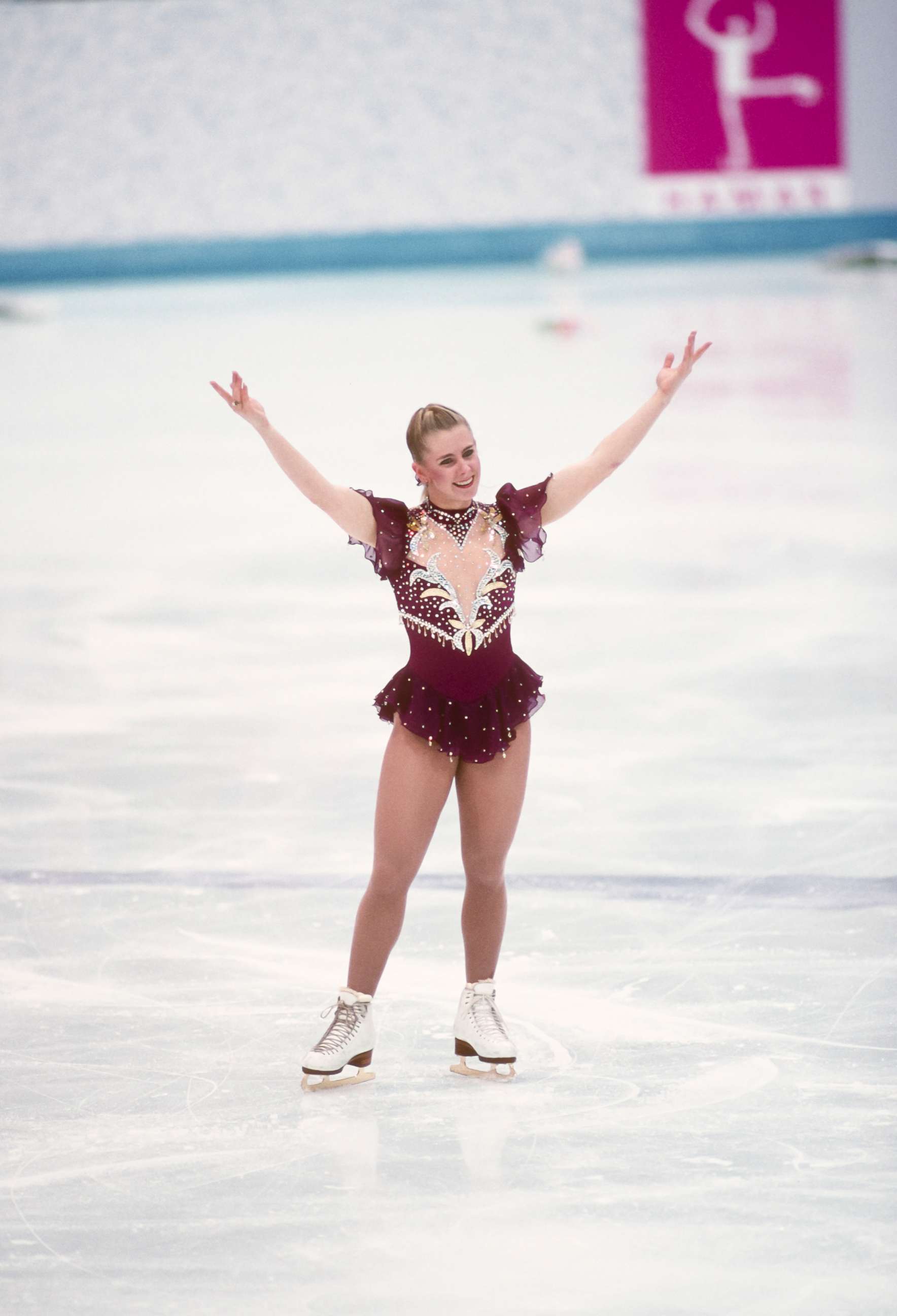 PHOTO: Tonya Harding of the USA competes in the Free Skate portion of the Women's Figure Skating competition of the 1994 Winter Olympics, February 25, 1994 at the Hamar Olympic Hall in Lillehammer, Norway.